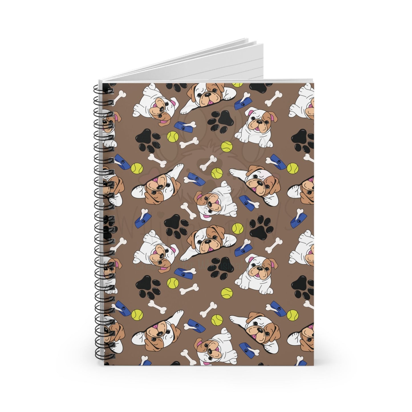 Cute Bulldog Puppy Spiral Notebook - Ruled Line for Dog Lovers