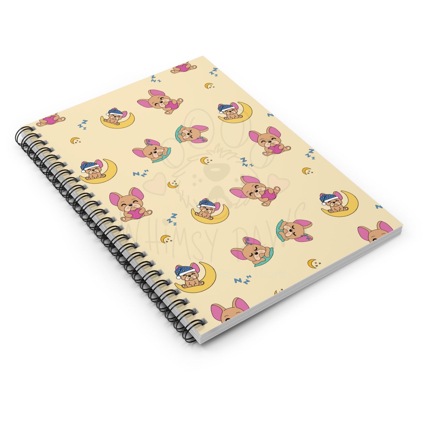 Cute Sleepy Frenchie Spiral Notebook - Perfect for Journaling & Note-Taking