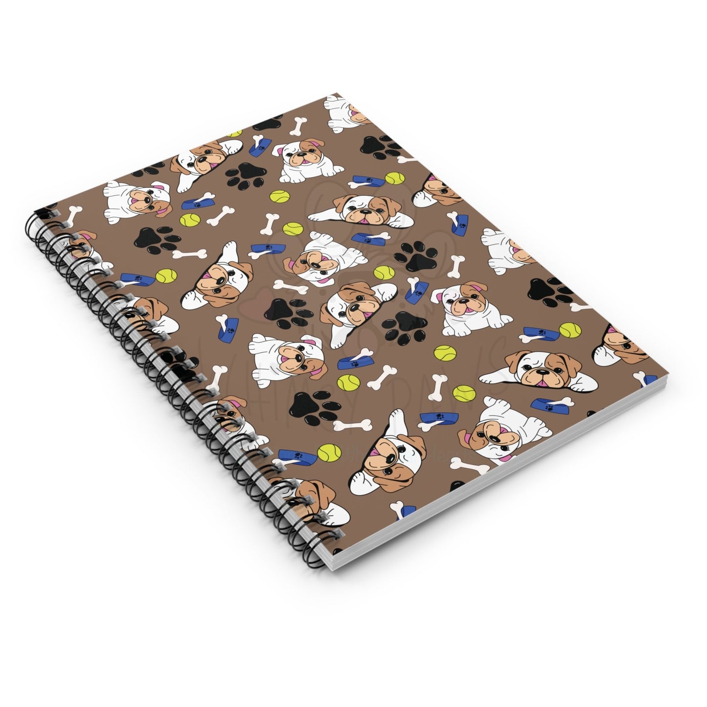 Cute Bulldog Puppy Spiral Notebook - Ruled Line for Dog Lovers