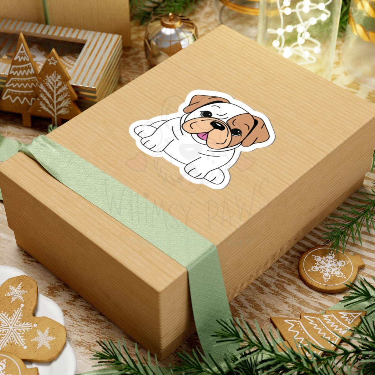 Adorable Bulldog Kiss-Cut Stickers - Cute Dog Lover Decals for Laptops, Water Bottles & More