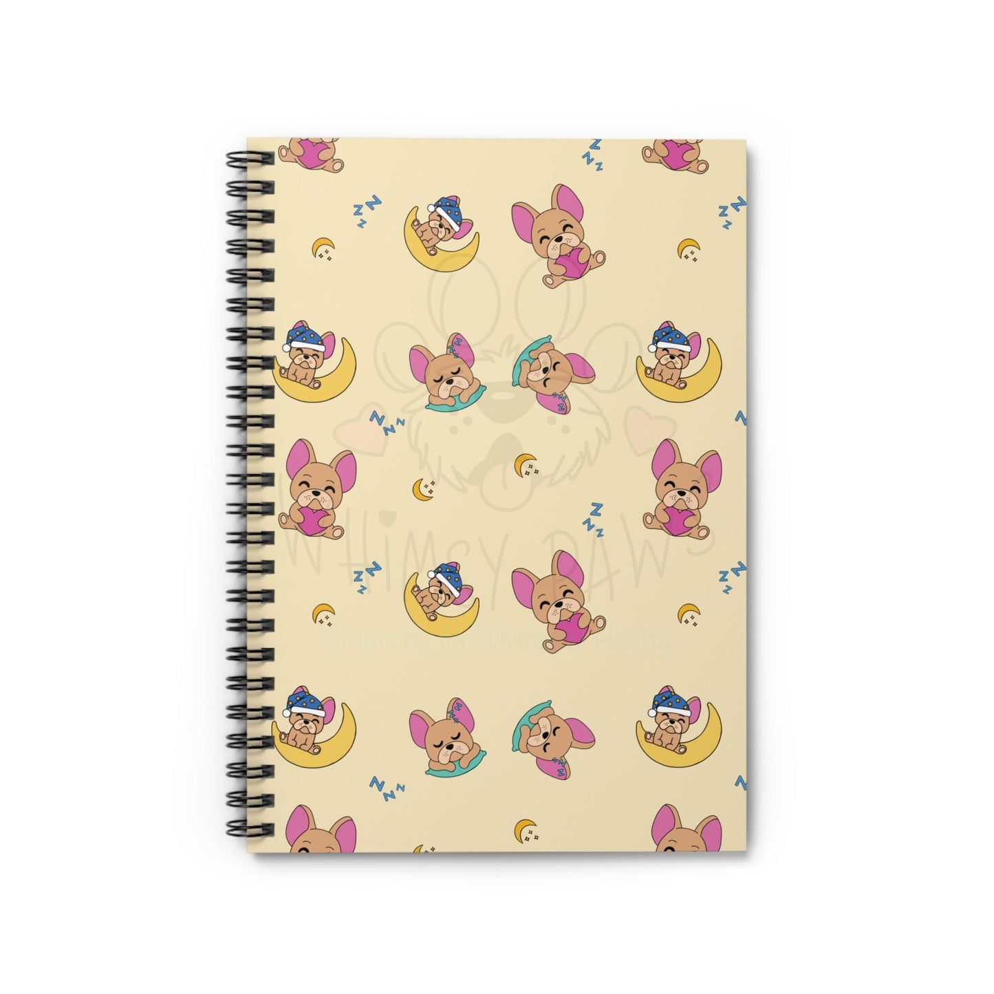 Cute Sleepy Frenchie Spiral Notebook - Perfect for Journaling & Note-Taking