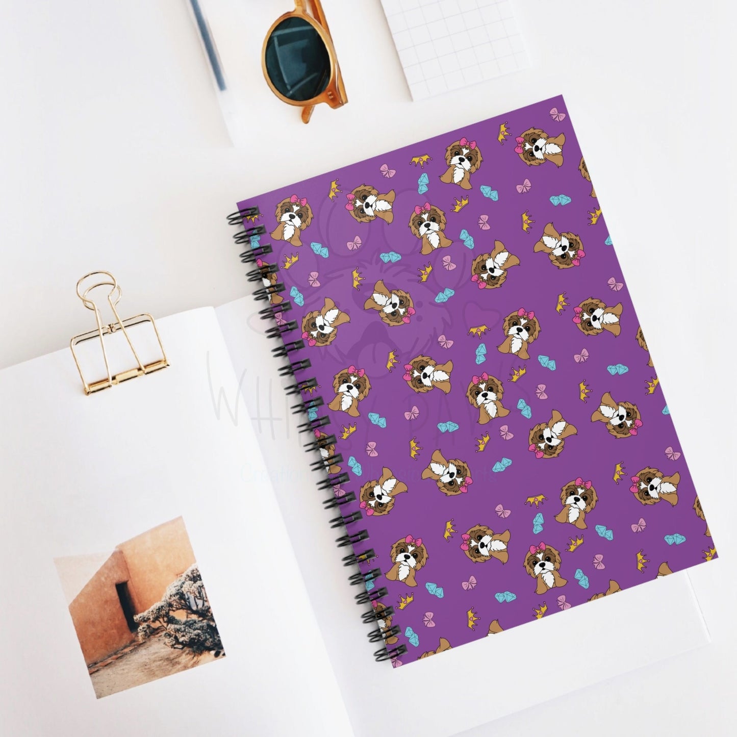 Cute Shih Tzu Princess Spiral Notebook - Ruled Line for Pet Lovers