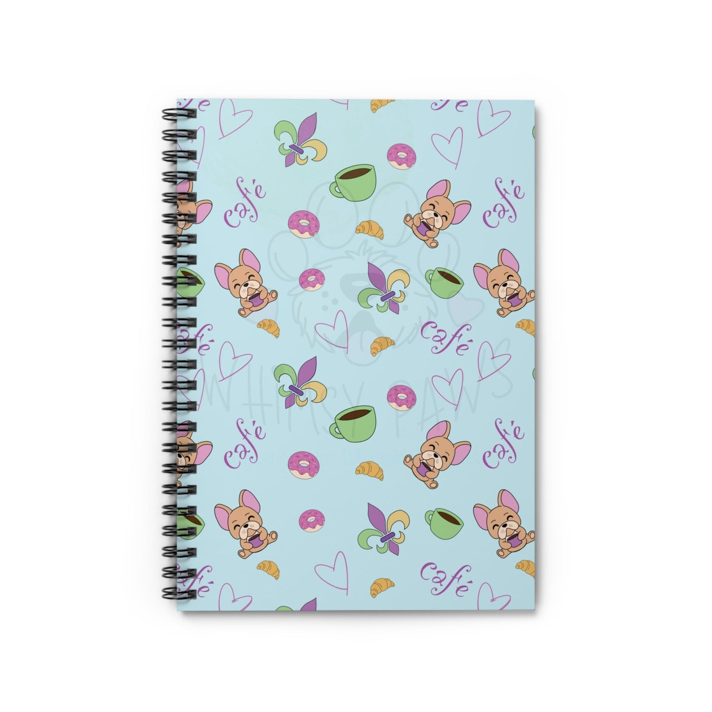 Frenchie Café Spiral Notebook - Ruled Line