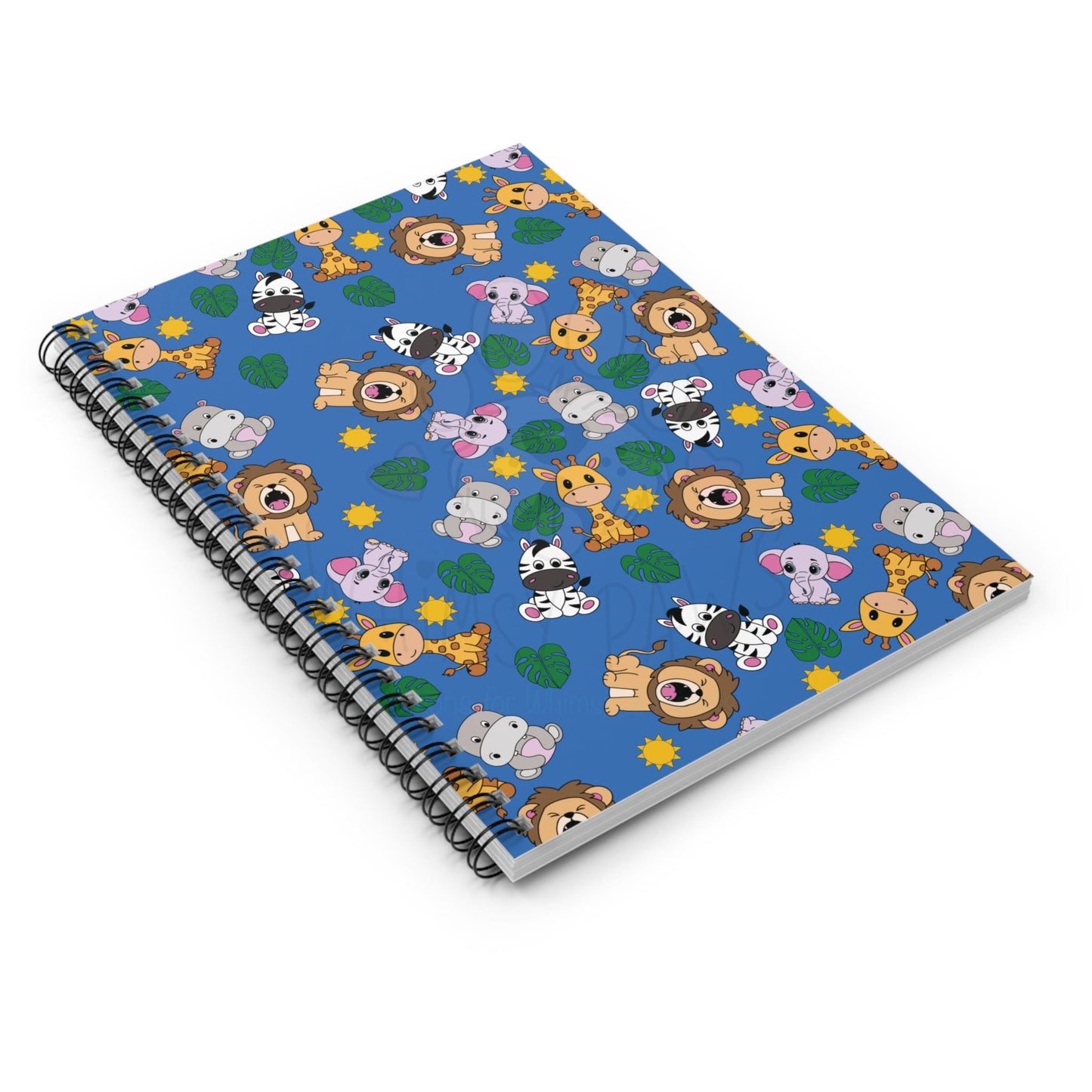 Colorful Lion and Friends Safari Spiral Notebook - Fun Ruled Lines for Kids