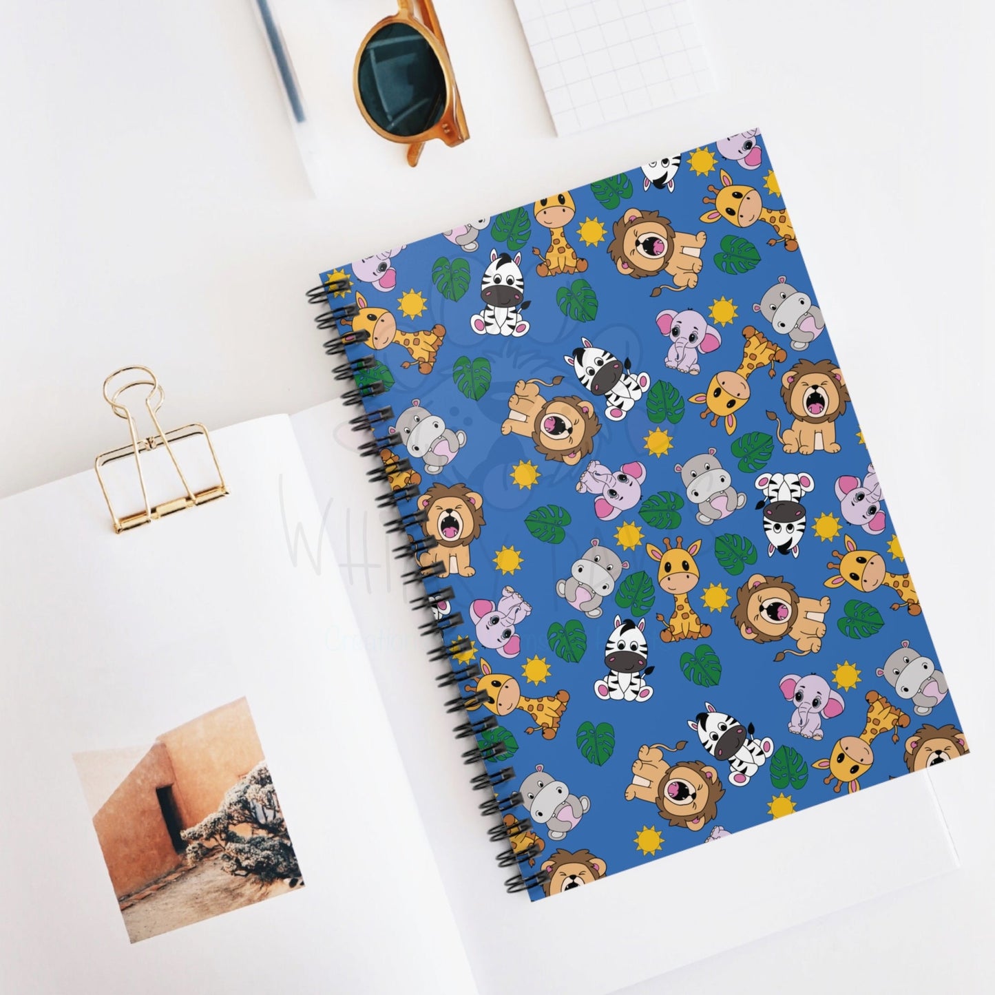 Colorful Lion and Friends Safari Spiral Notebook - Fun Ruled Lines for Kids