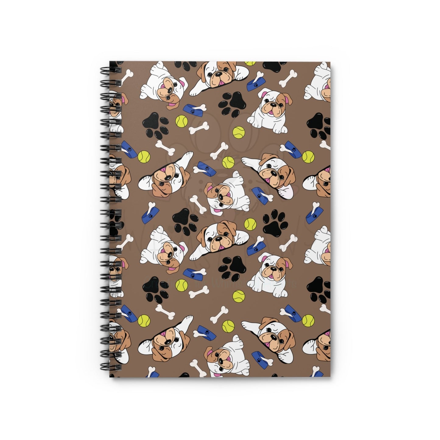 Cute Bulldog Puppy Spiral Notebook - Ruled Line for Dog Lovers