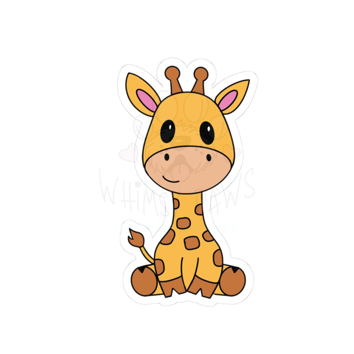 Cute Giraffe Kiss-Cut Stickers - Playful Animal Decor for All Ages