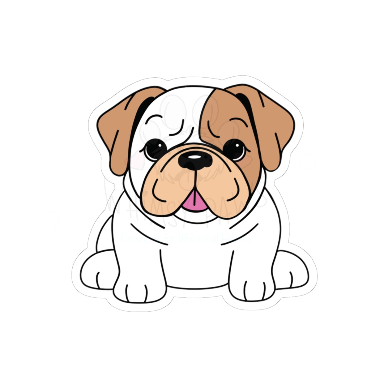 Adorable Bulldog Kiss-Cut Stickers - Cute Dog Lover Decals for Laptops, Water Bottles & More