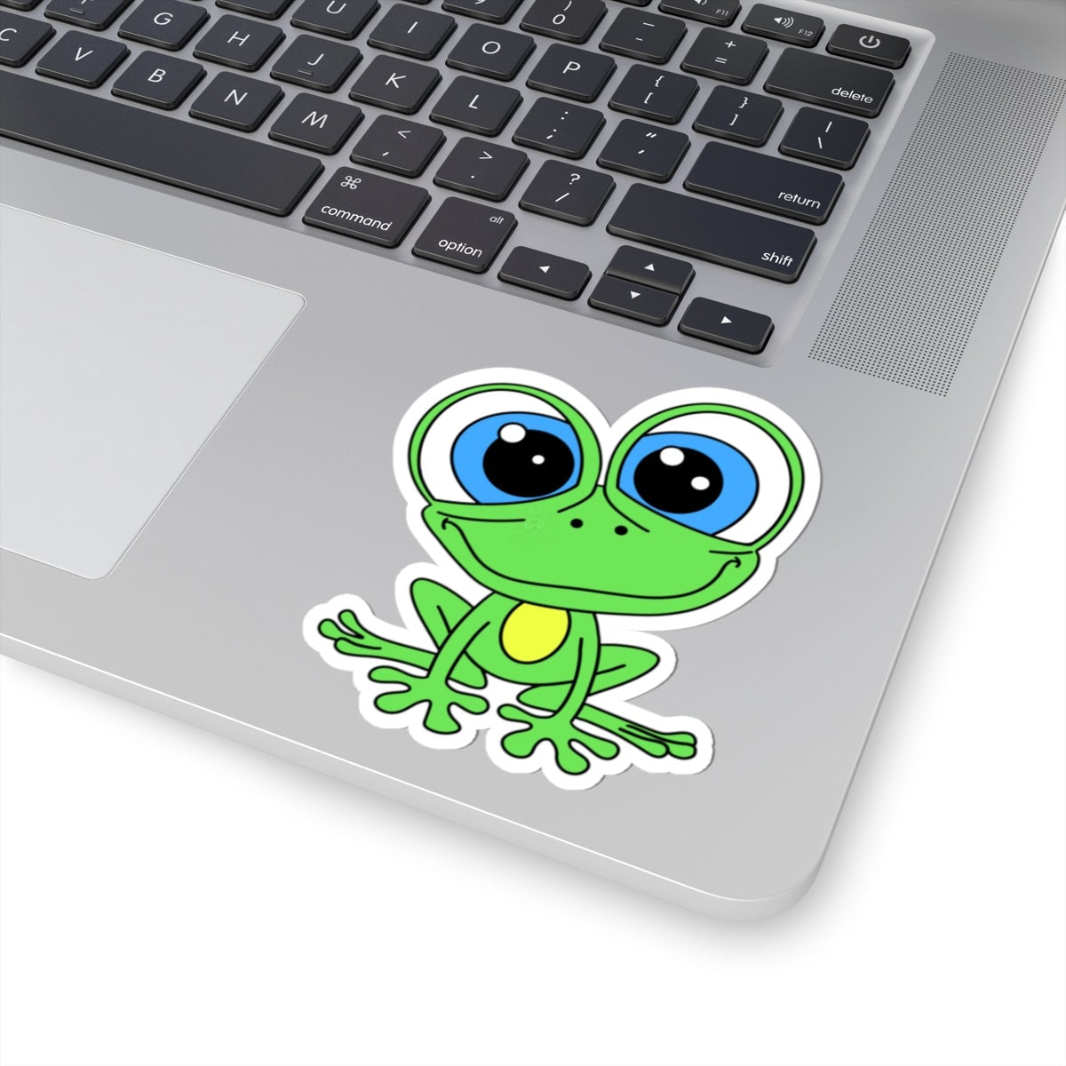 Cute Big-Eyed Frog Kiss-Cut Sticker — Waterproof Laptop Decal