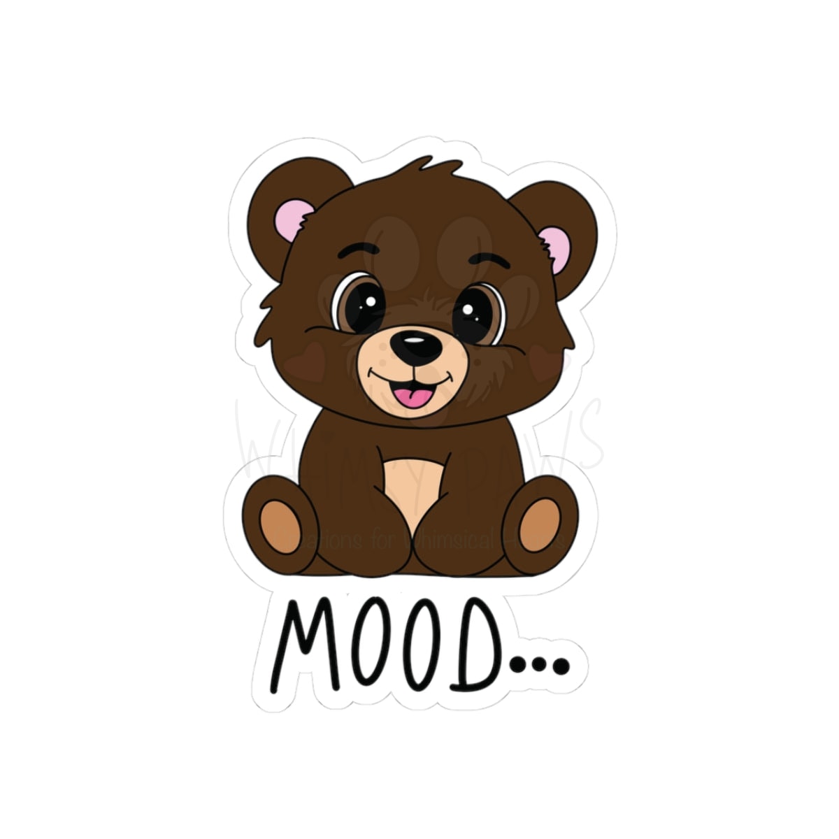 Cute Bear Mood Kiss-Cut Stickers - Adorable Laptop Decor