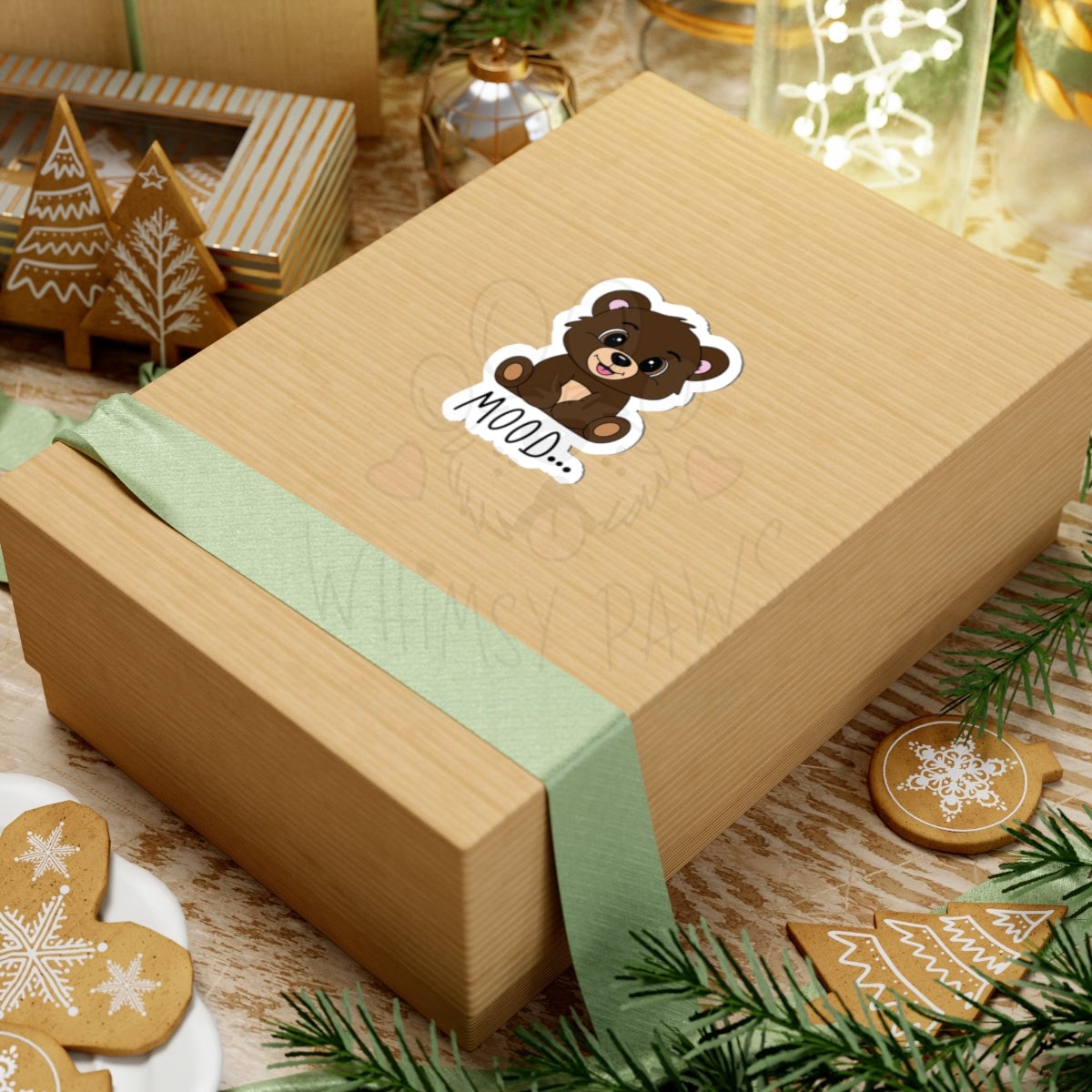 Cute Bear Mood Kiss-Cut Stickers - Adorable Laptop Decor