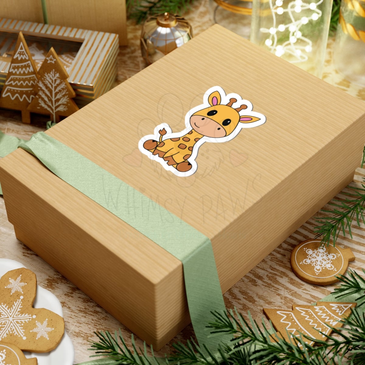 Cute Giraffe Kiss-Cut Stickers - Playful Animal Decor for All Ages