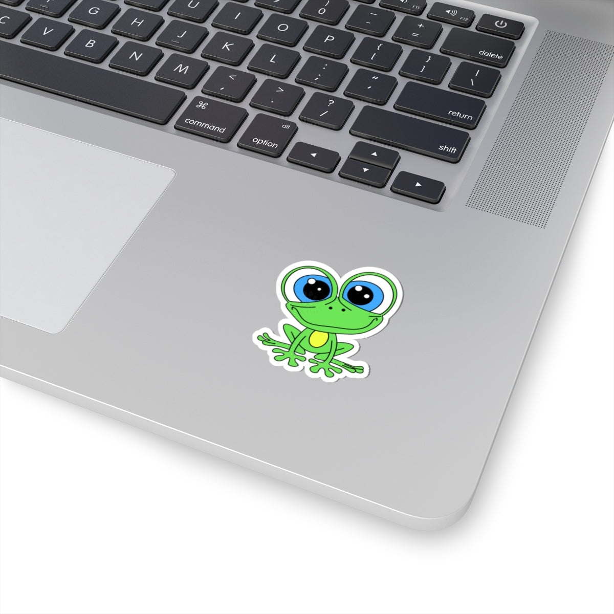 Cute Big-Eyed Frog Kiss-Cut Sticker — Waterproof Laptop Decal