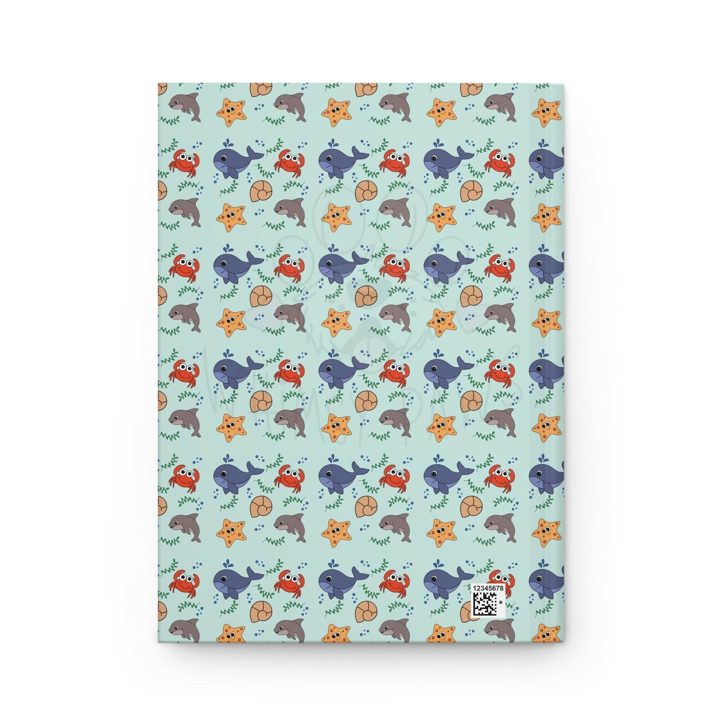 Whimsical "Oceanic Cuties" Hardcover Journal - Cute Design for Kids & Adults