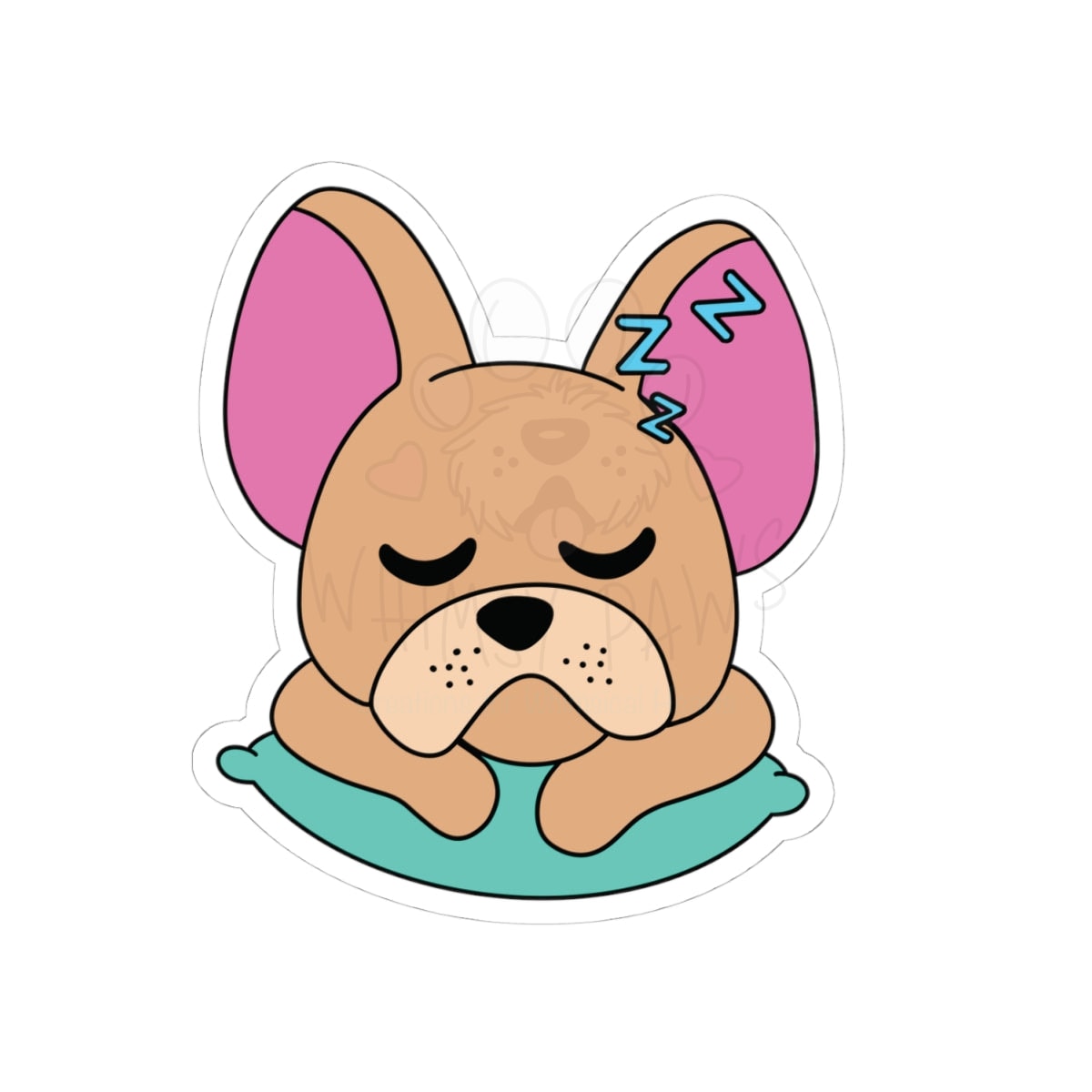 Cute French Bulldog Sleeping Kiss-Cut Stickers - Perfect for Laptops and Decor
