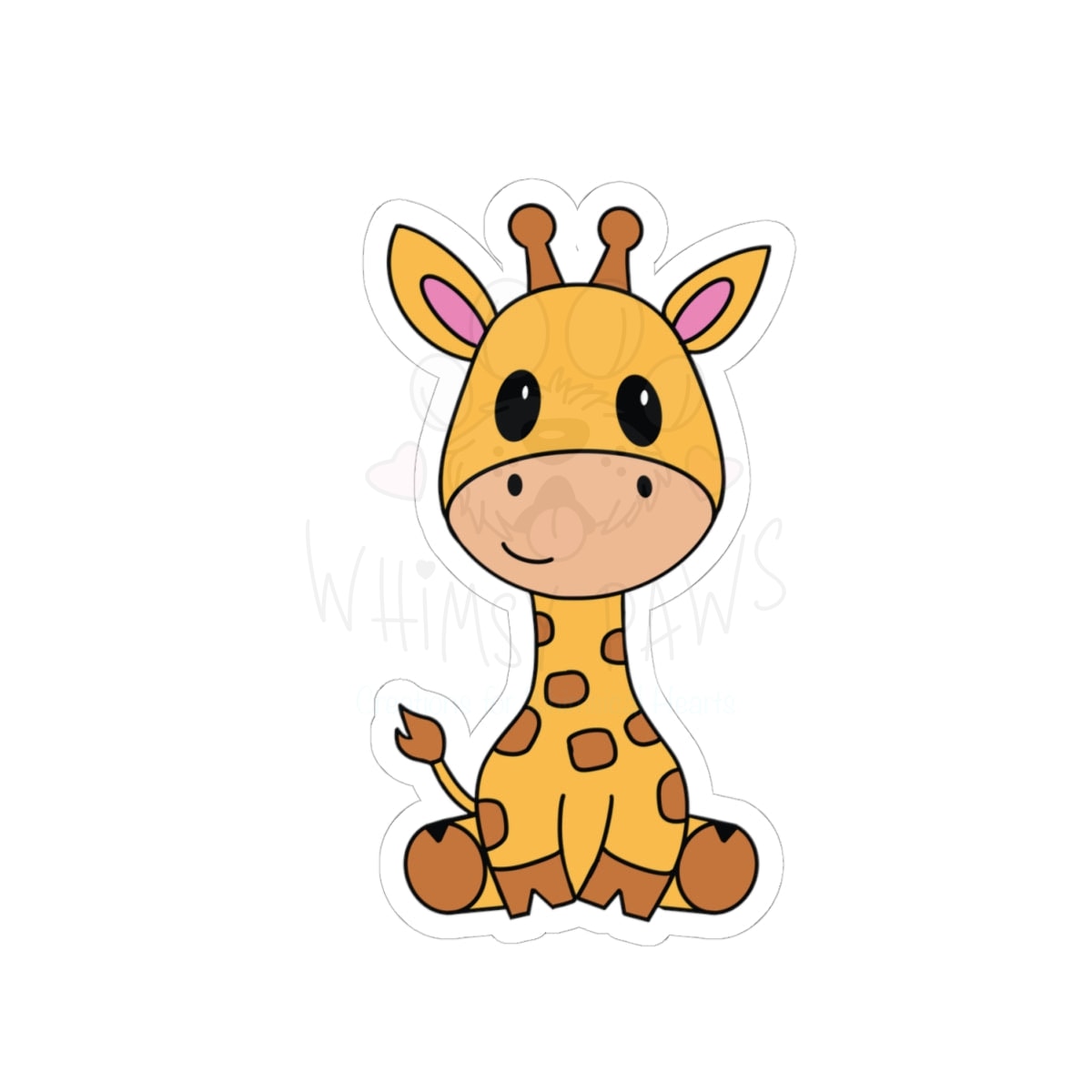 Cute Giraffe Kiss-Cut Stickers - Playful Animal Decor for All Ages
