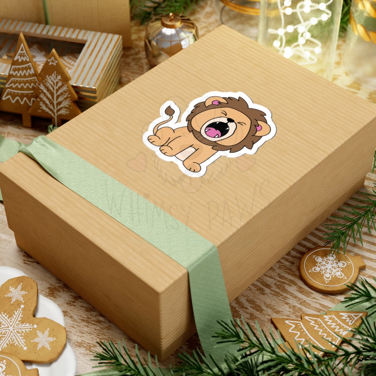 Cute Roaring Lion Kiss-Cut Stickers - Perfect for Kids & Animal Lovers