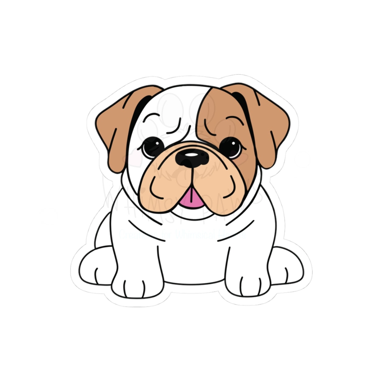 Adorable Bulldog Kiss-Cut Stickers - Cute Dog Lover Decals for Laptops, Water Bottles & More