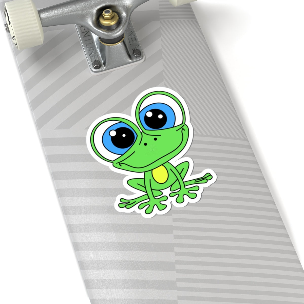 Cute Big-Eyed Frog Kiss-Cut Sticker — Waterproof Laptop Decal