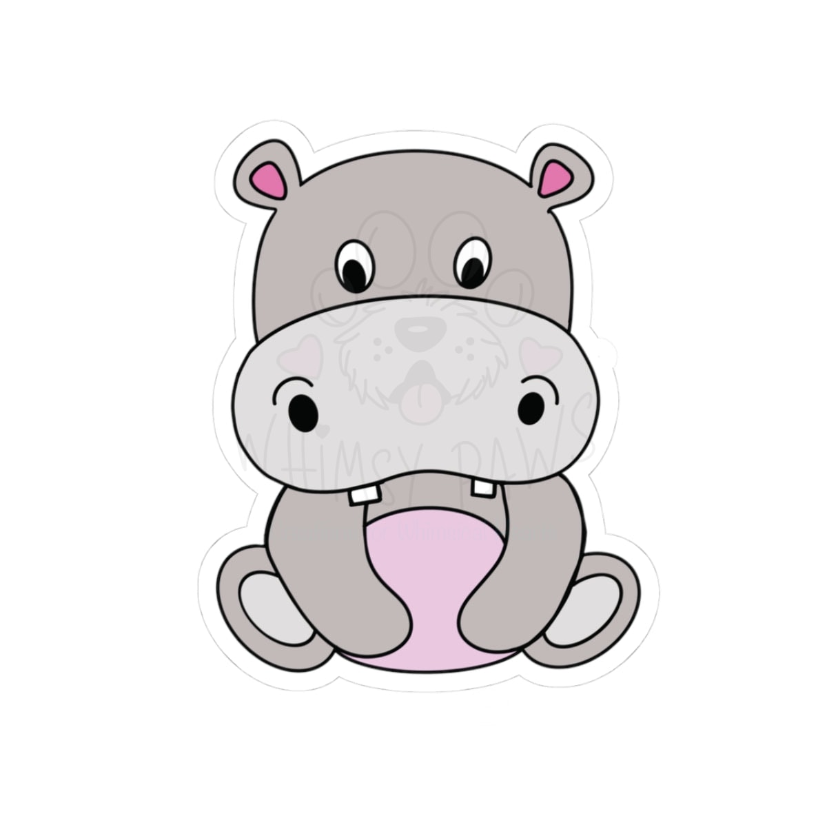 Cute Hippo Kiss-Cut Stickers | Fun Decorative Decals for Kids & Adults
