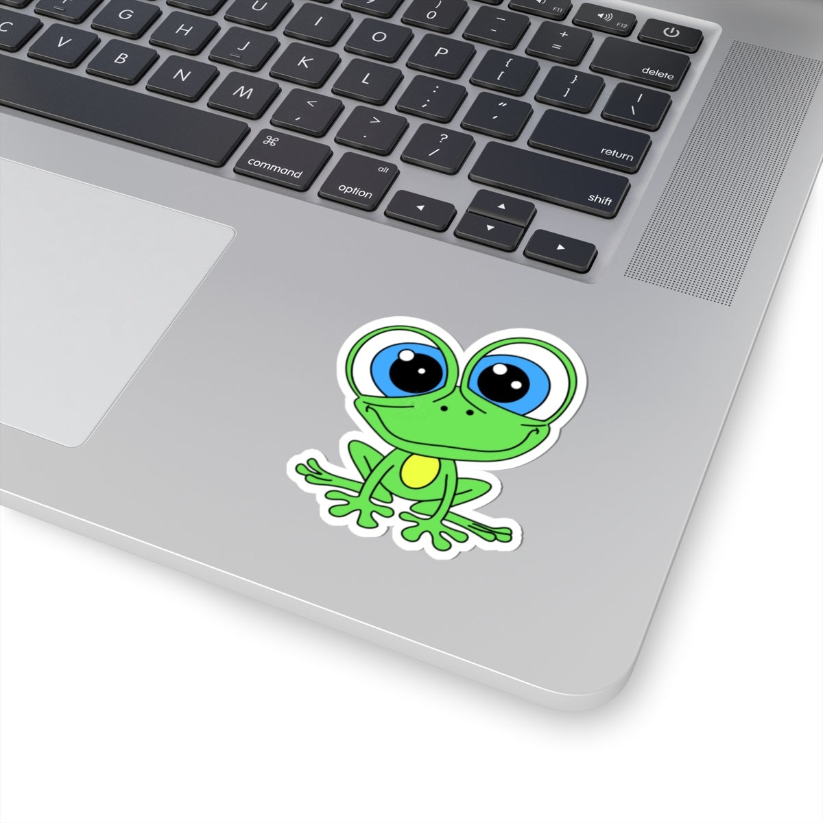 Cute Big-Eyed Frog Kiss-Cut Sticker — Waterproof Laptop Decal