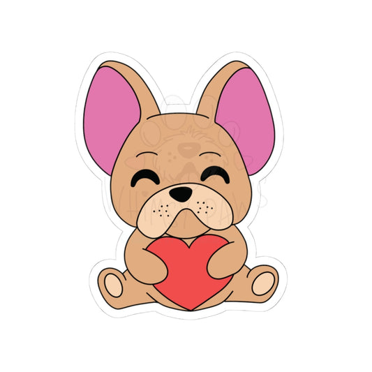 Cute Frenchie Love Kiss-Cut Stickers - Adorable Pet Themed Decor for Laptops & More