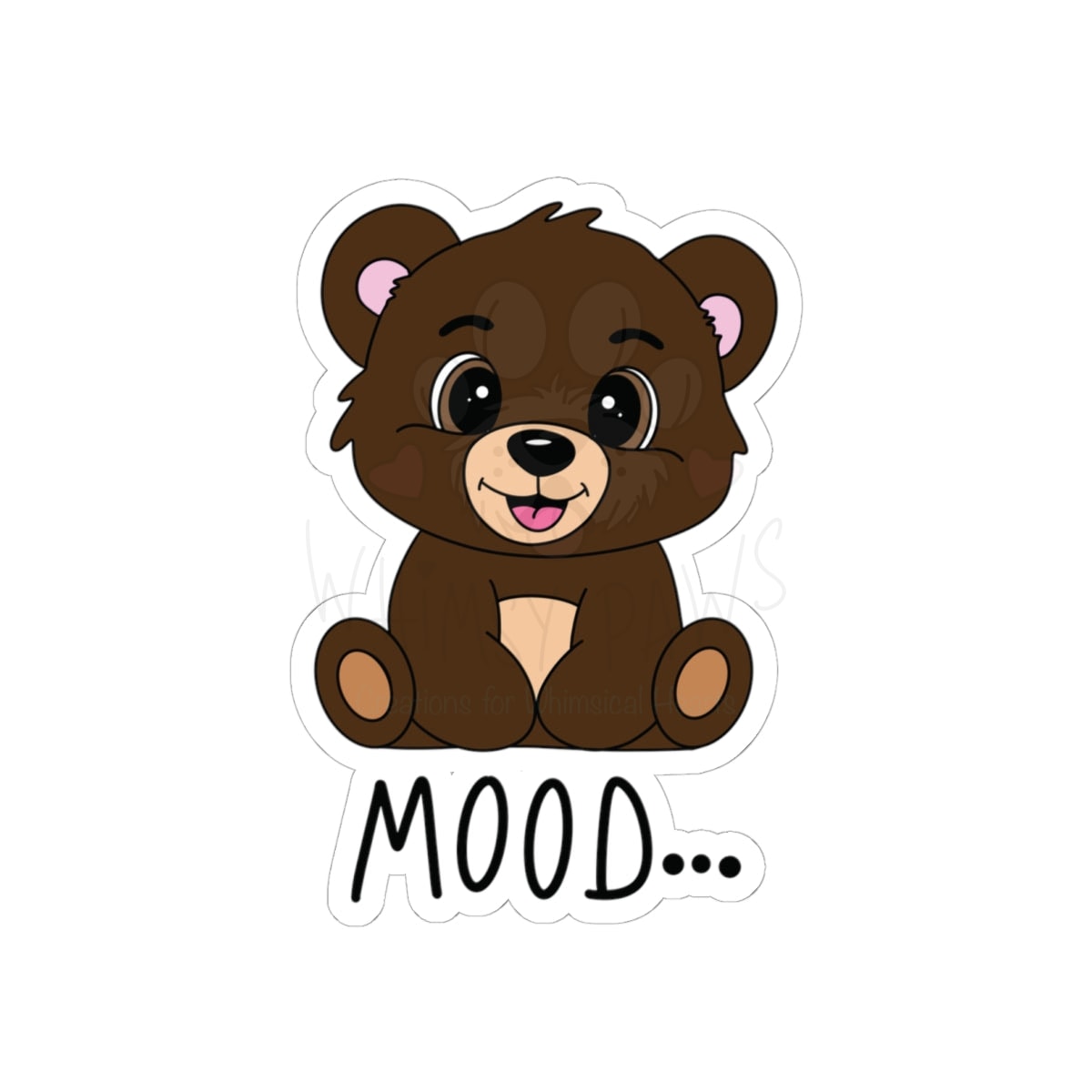 Cute Bear Mood Kiss-Cut Stickers - Adorable Laptop Decor