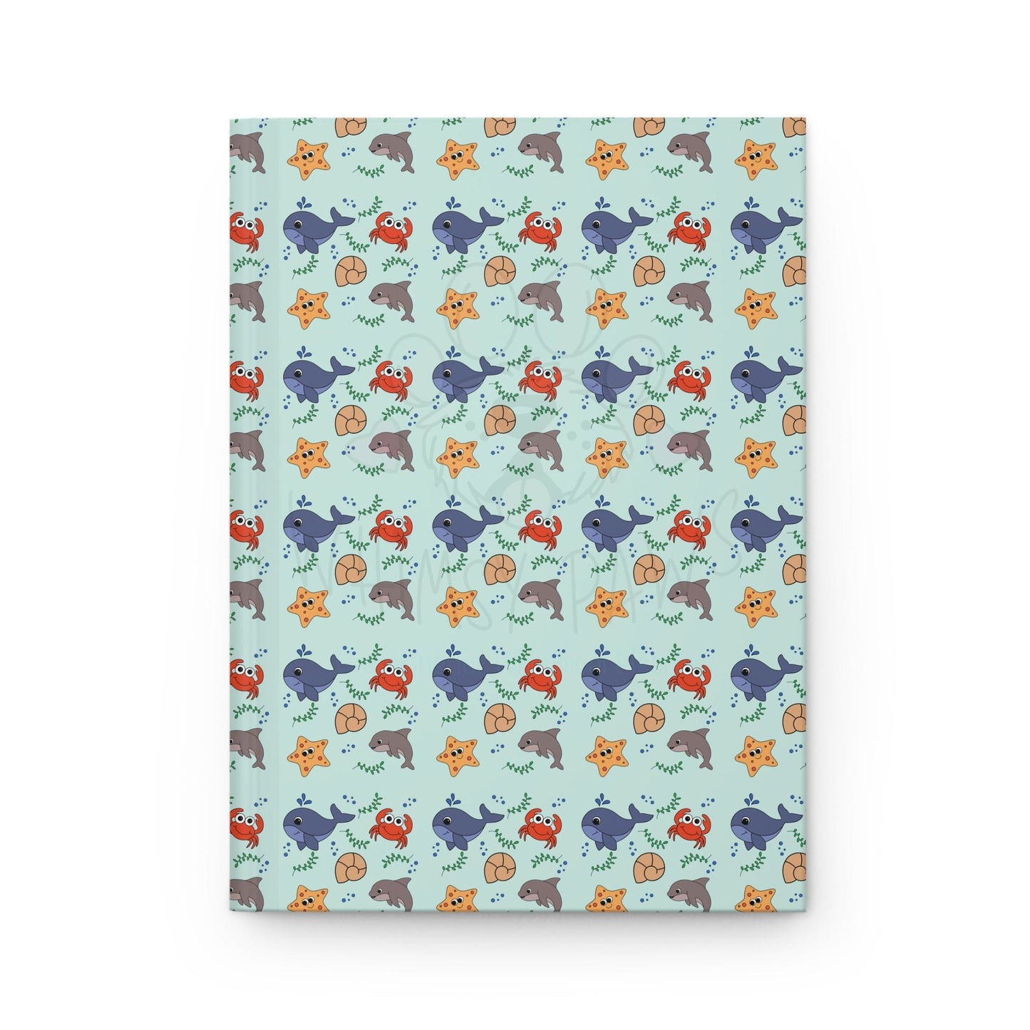 Whimsical "Oceanic Cuties" Hardcover Journal - Cute Design for Kids & Adults