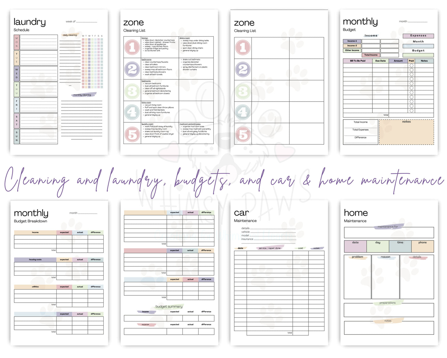 Ultimate Daily, Weekly, and Monthly Dog Lover Printable Planner Bundle