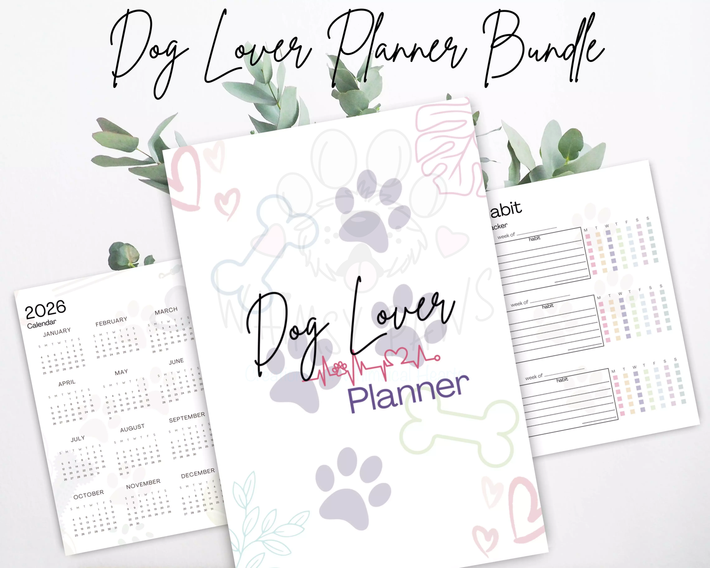 Ultimate Daily, Weekly, and Monthly Dog Lover Printable Planner Bundle