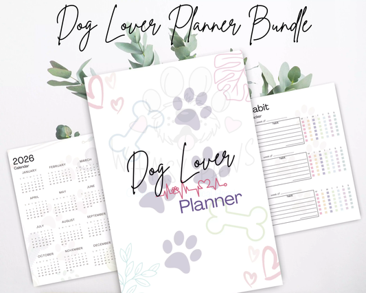 Ultimate Daily, Weekly, and Monthly Dog Lover Printable Planner Bundle