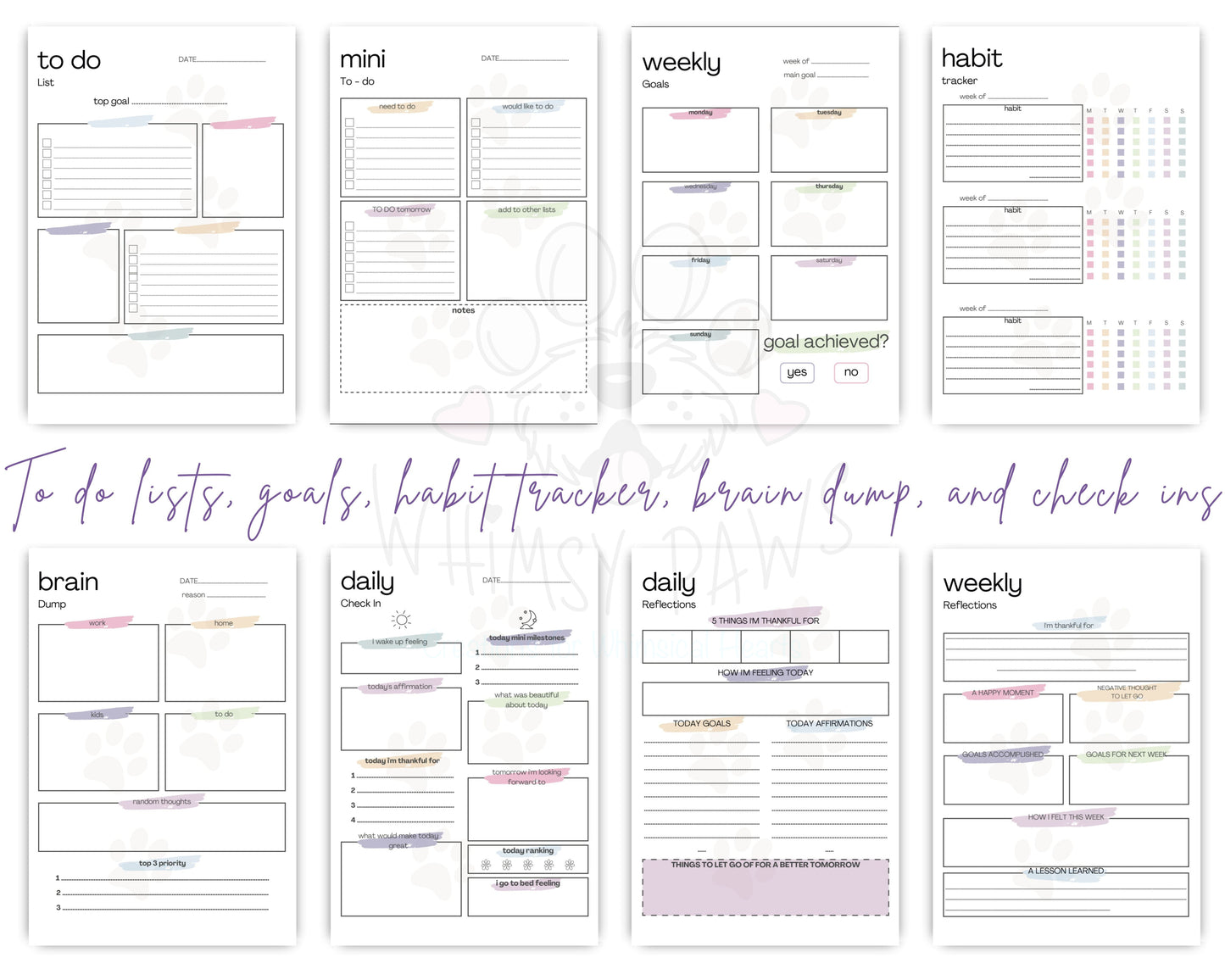 Ultimate Daily, Weekly, and Monthly Dog Lover Printable Planner Bundle